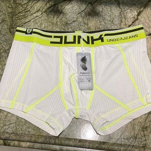 White and Neon Yellow Boxer Briefs